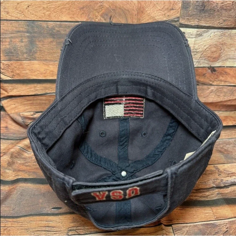Magellan Youth Hat American Flag Patch Black Distressed Kids Baseball Cap Boys